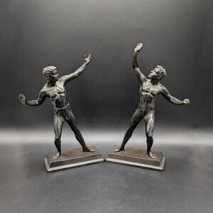 1930s-1940s Art Deco Metal Athlete Statues (2)